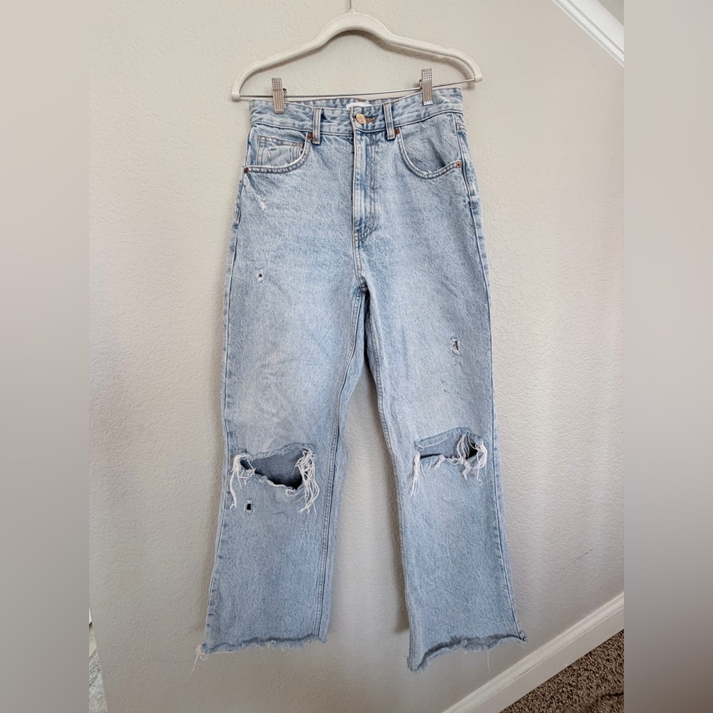 Zara denim wide leg jeans